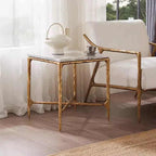 Thadson Mabrble Square Side Table 18" 22"