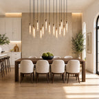 Rillchime Linear Fluted Glass Chandelier