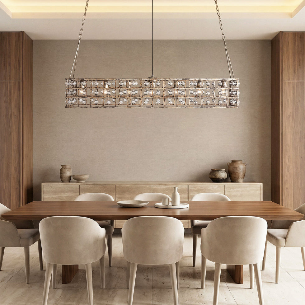 Latticeorb Rectangular Chandelier 7 Light