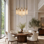 Rillchime Fluted Glass Round Chandelier