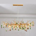 Colorful Crystal Linear Branch Chandelier