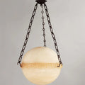 Modern Alabaster Ball Globe Pendant