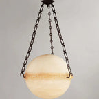 Modern Alabaster Ball Globe Pendant