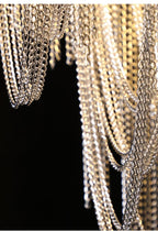 Alisa Luxury Aluminum Chain Tassel Long Branch Chandelier W35"