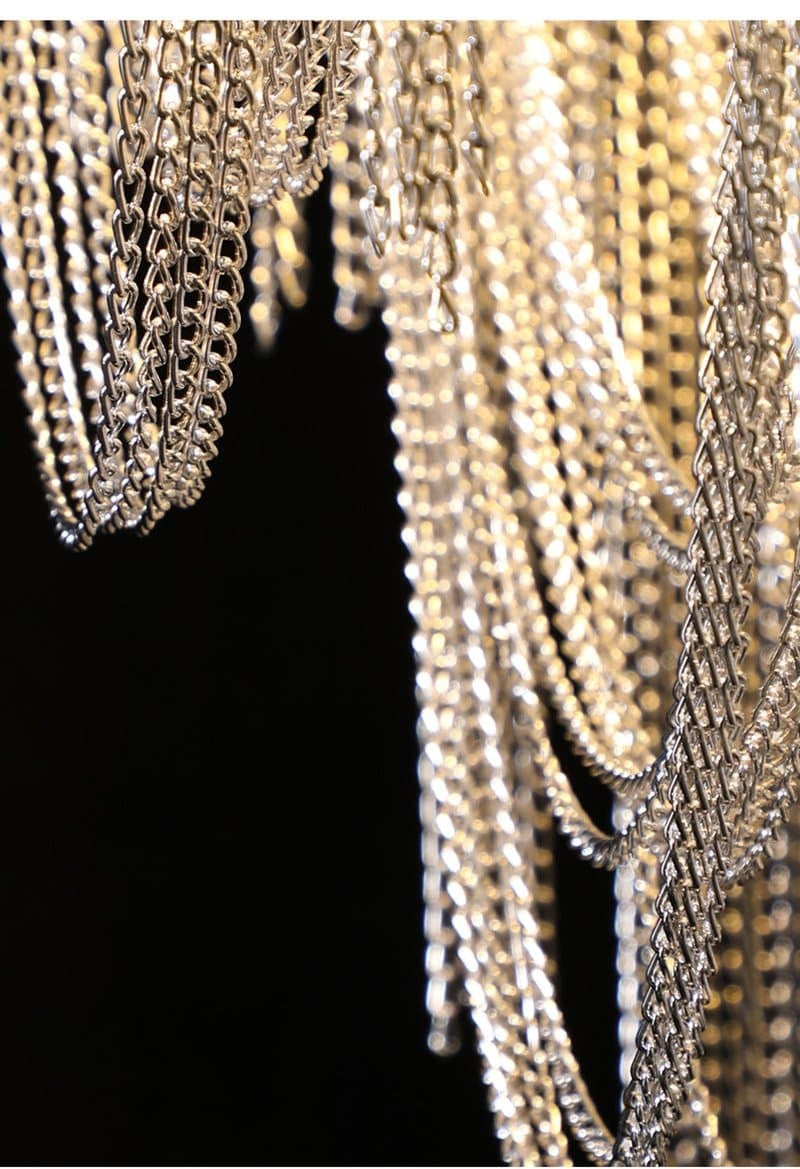 Alisa Luxury Aluminum Chain Tassel Long Branch Chandelier W35"