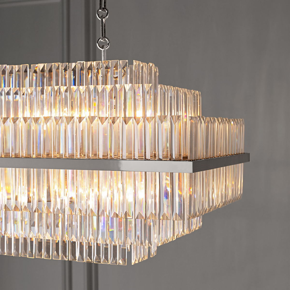 Prismstave Linear Crystal Chandelier