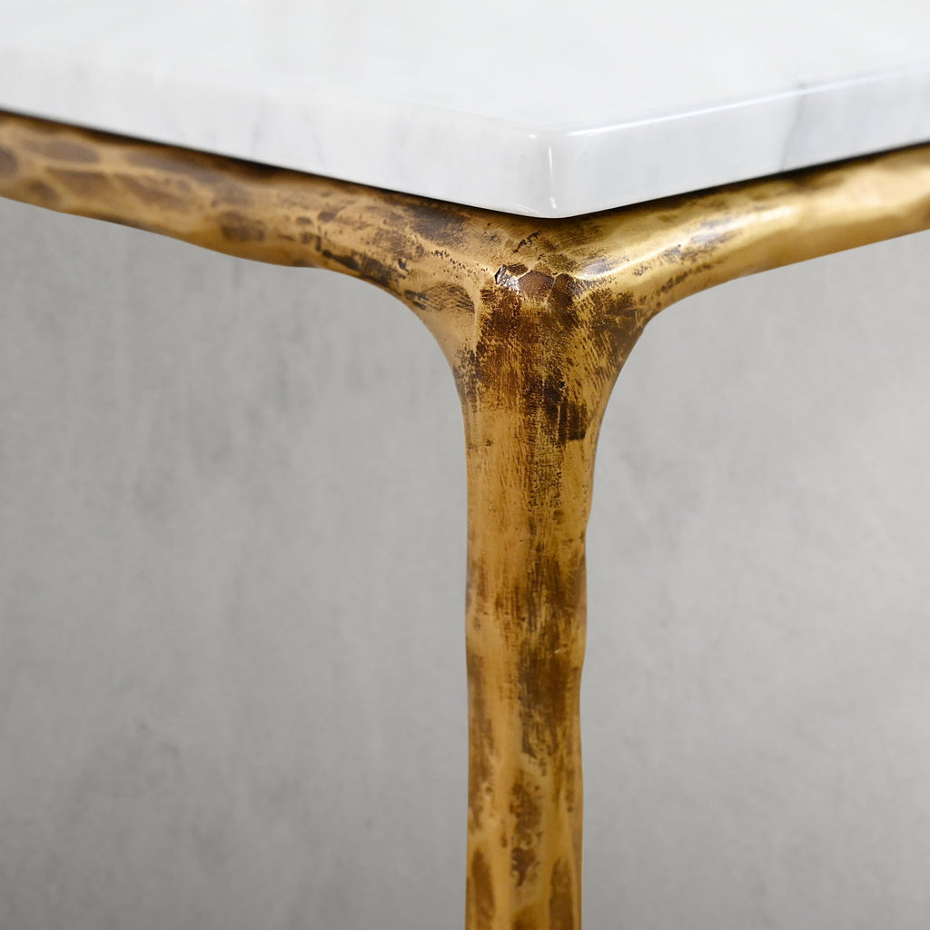 Thadson Mabrble Square Side Table 18" 22"