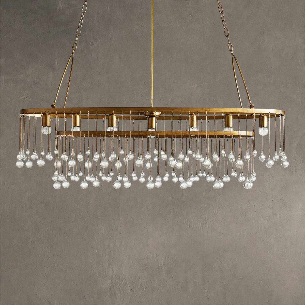 Gembough Oval Crystal Ball 7 Light Chandelier