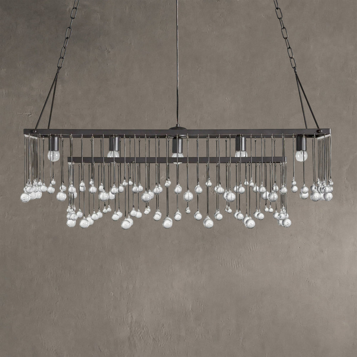 Gembough Crystal Ball Rectangular Chandelier 47'' 60''