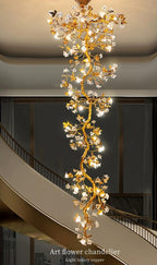 Aosta Flower Staircase Long Branch Chandelier