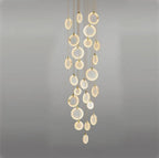 Stoneorbit marble disc Long Round chandelier For Loft