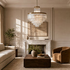 Prismcourt Elegant 22-Light Crystal Chandelier with Bronze Finish