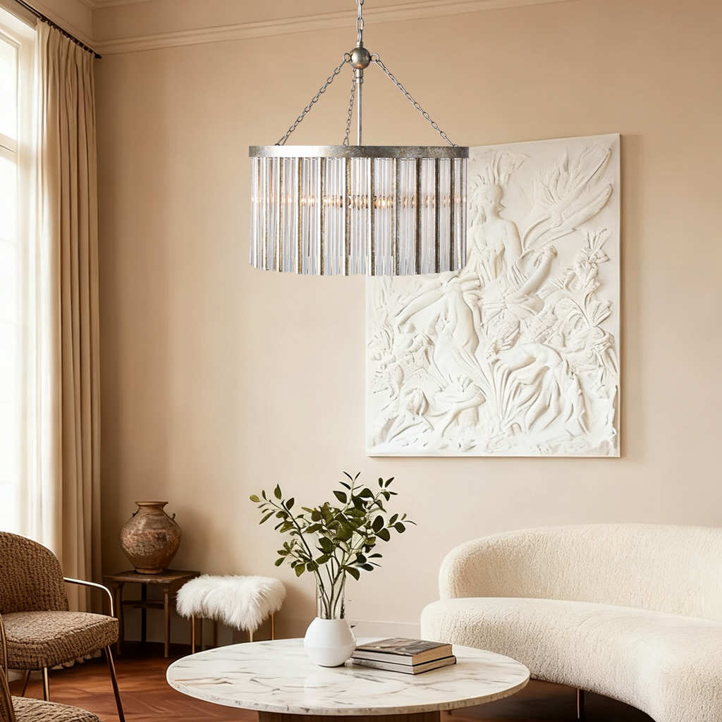 Facetveil Round Chandelier 24"35"