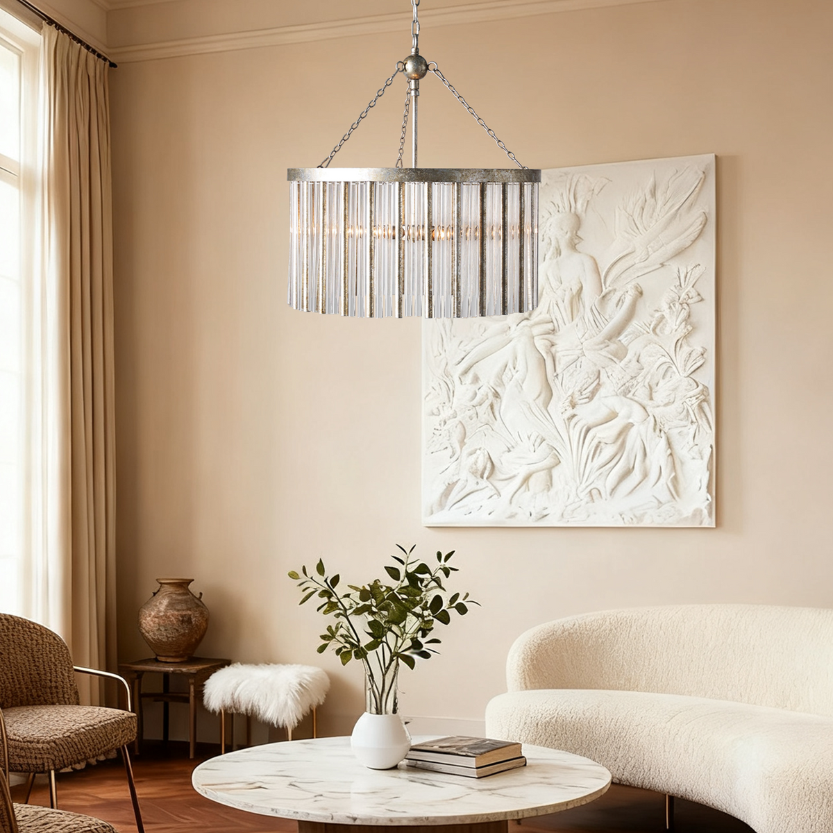 Facetveil Round Chandelier 24"35"