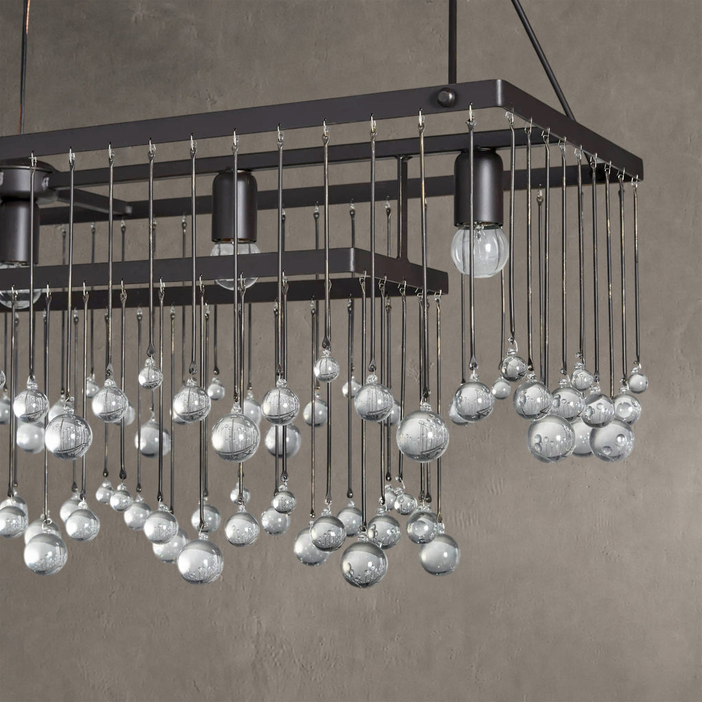Gembough Crystal Ball Rectangular Chandelier 47'' 60''
