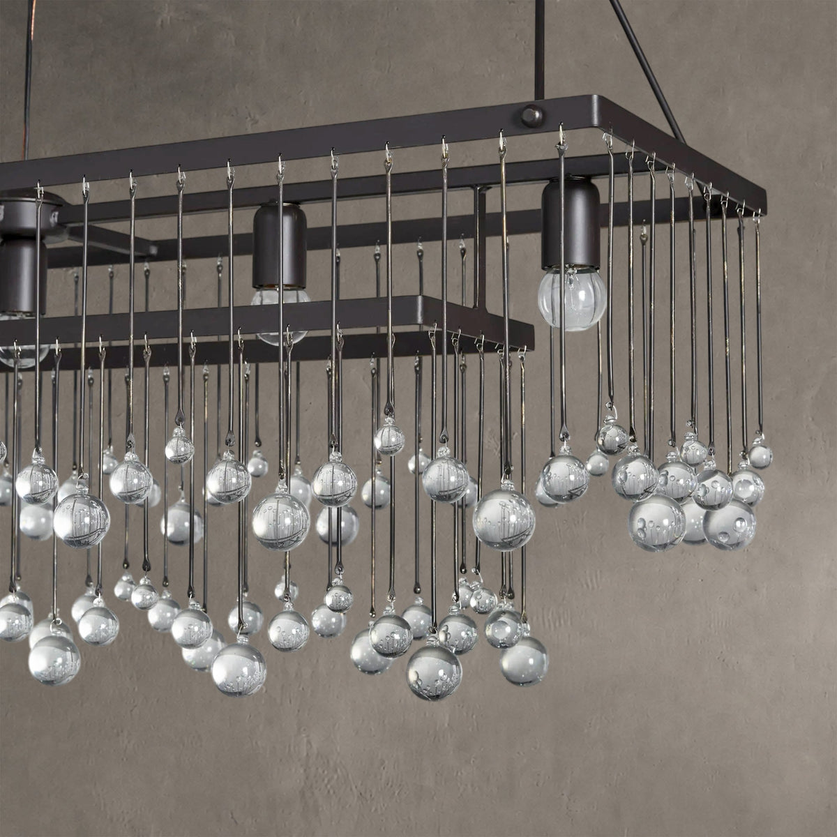 Gembough Crystal Ball Rectangular Chandelier 47'' 60''