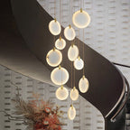 Stoneorbit marble disc Long Round chandelier For Loft