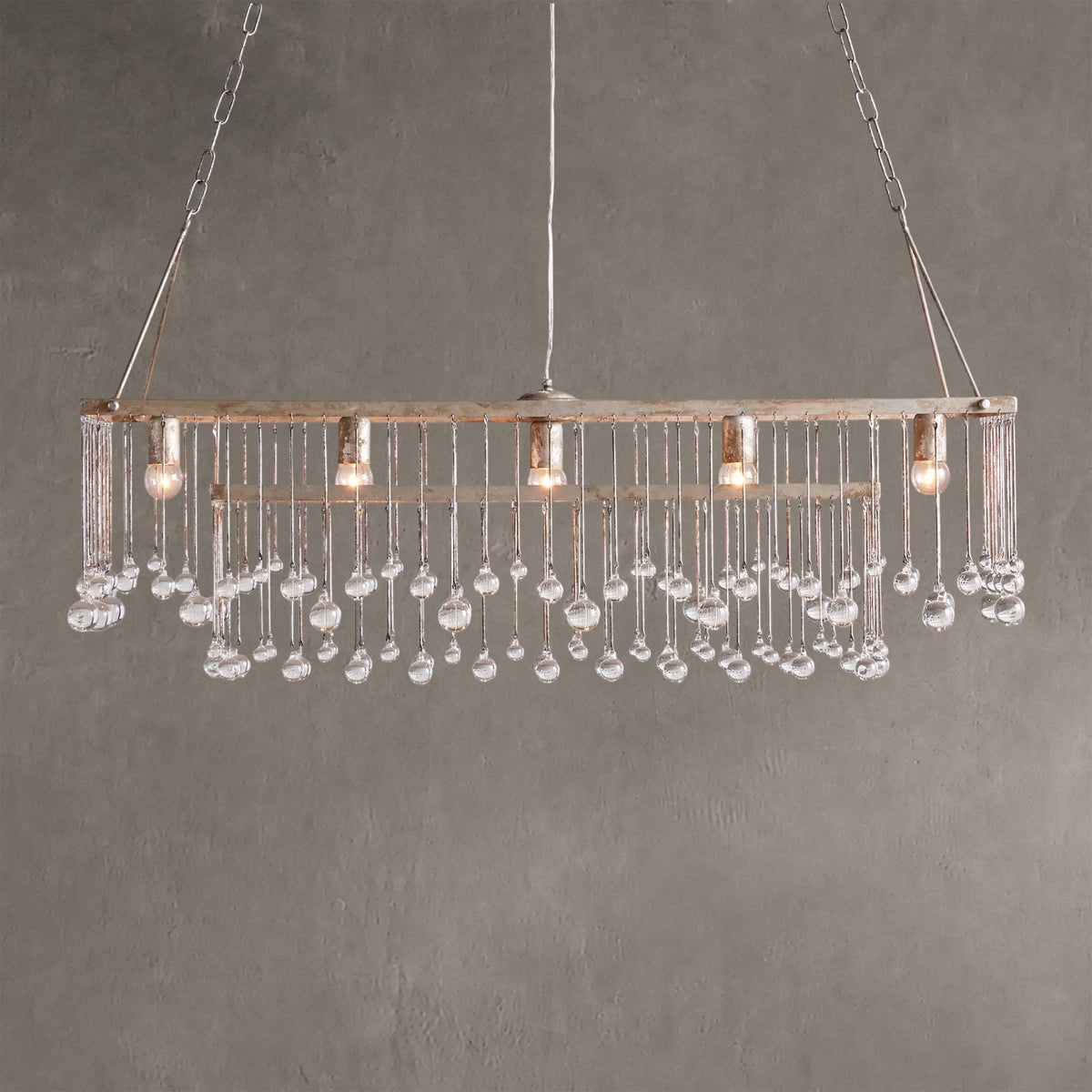 Gembough Crystal Ball Rectangular Chandelier 47'' 60''
