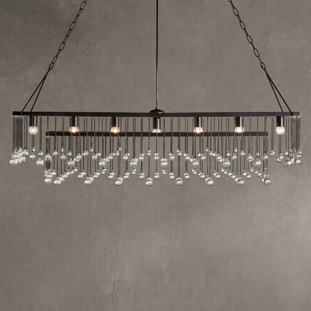 Gembough Crystal Ball Rectangular Chandelier 47'' 60''