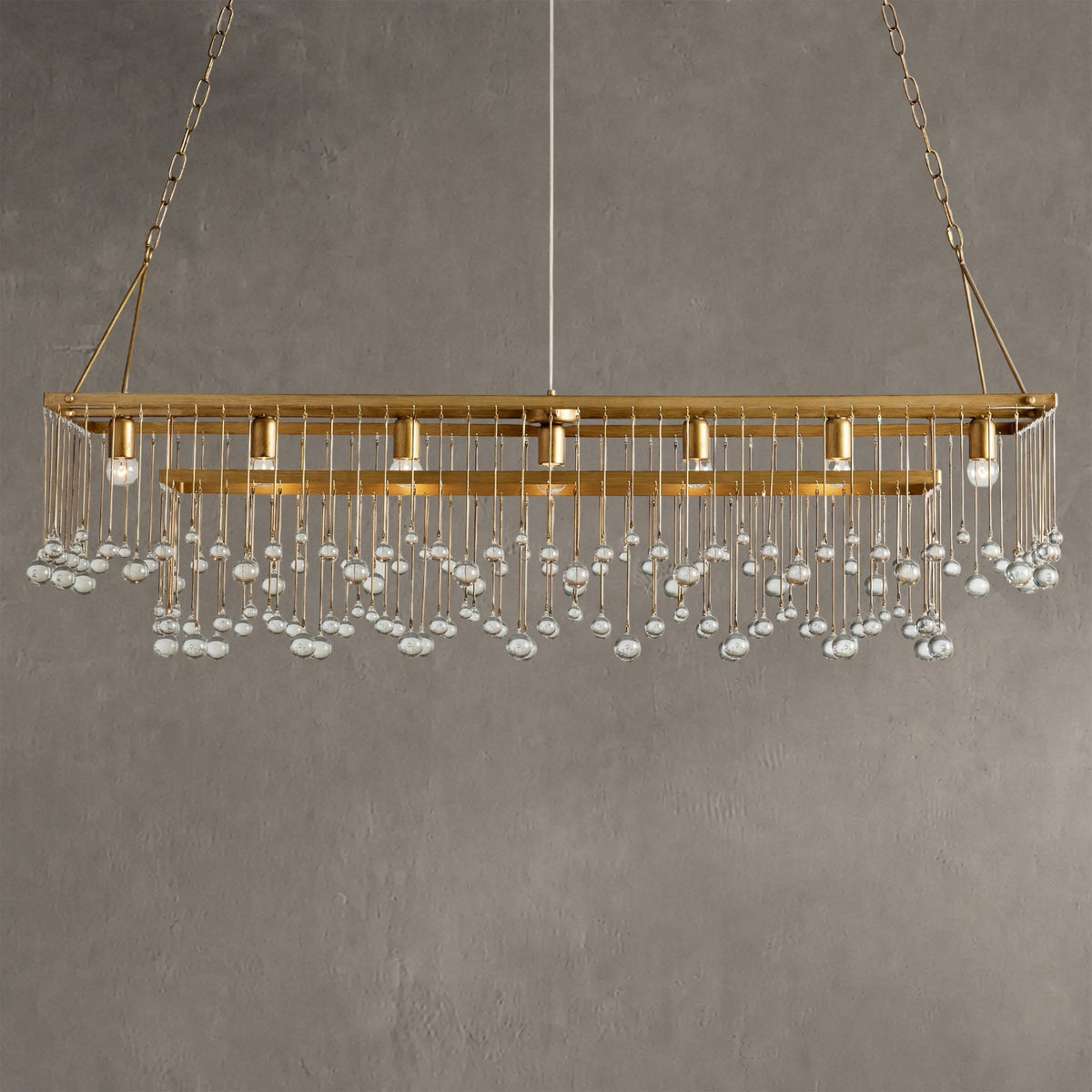 Gembough Crystal Ball Rectangular Chandelier 47'' 60''