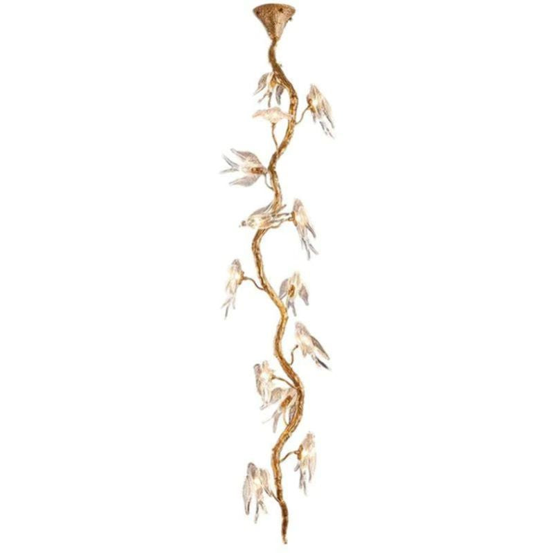 Luxury Bird Staircase Branch Chandelier