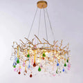 Colorful Crystal Round Branch Chandelier