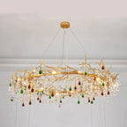 Colorful Crystal Round Branch Chandelier