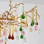 Colorful Crystal Round Branch Chandelier