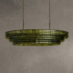 Frostweft Glass Oval Chandelier 54''65''