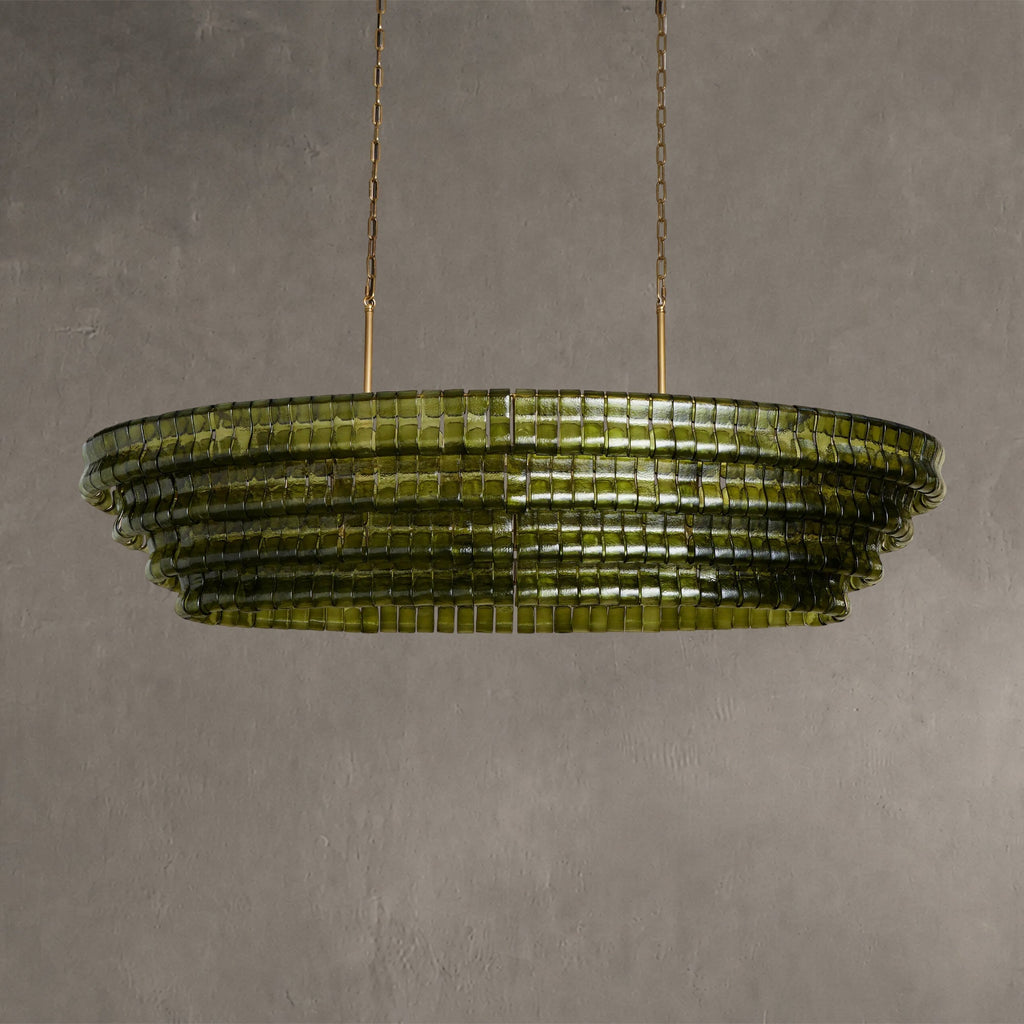 Frostweft Glass Oval Chandelier 54''65''