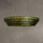 Frostweft Glass Oval Chandelier 54''65''