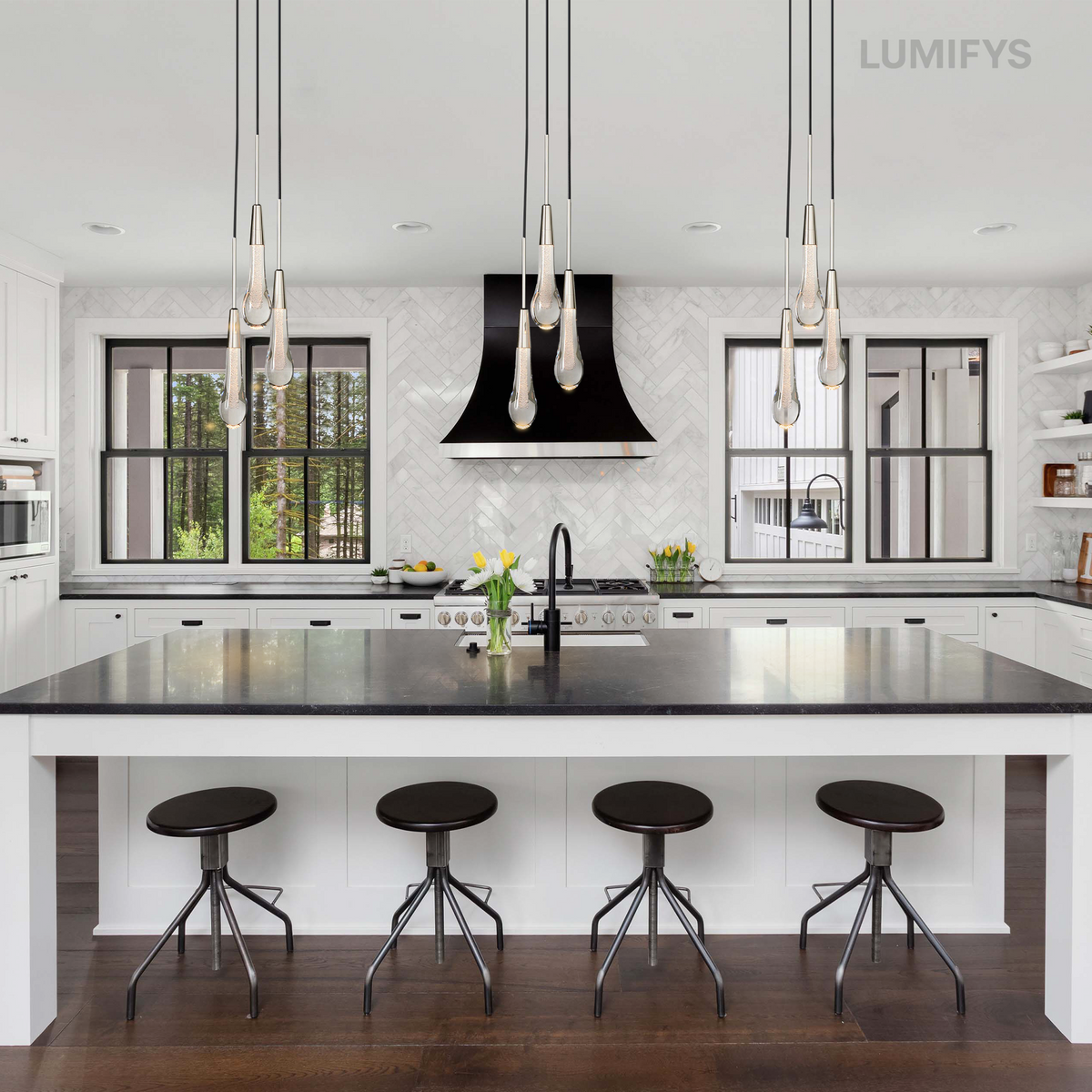 Rillfall Cluster Crystal Pendant 3 Light 5 Light 7Light