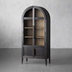 Hatton Glass-Door Oak Cabinet | Modern Farmhouse Design