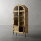 Hatton Glass-Door Oak Cabinet | Modern Farmhouse Design