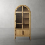 Hatton Glass-Door Oak Cabinet | Modern Farmhouse Design