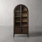 Hatton Glass-Door Oak Cabinet | Modern Farmhouse Design