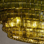 Frostweft Glass Oval Chandelier 54''65''