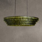 Frostweft Glass Oval Chandelier 54''65''