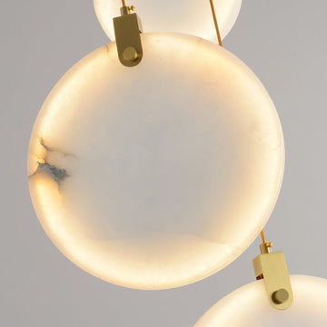 Stoneorbit marble disc Long Round chandelier For Loft