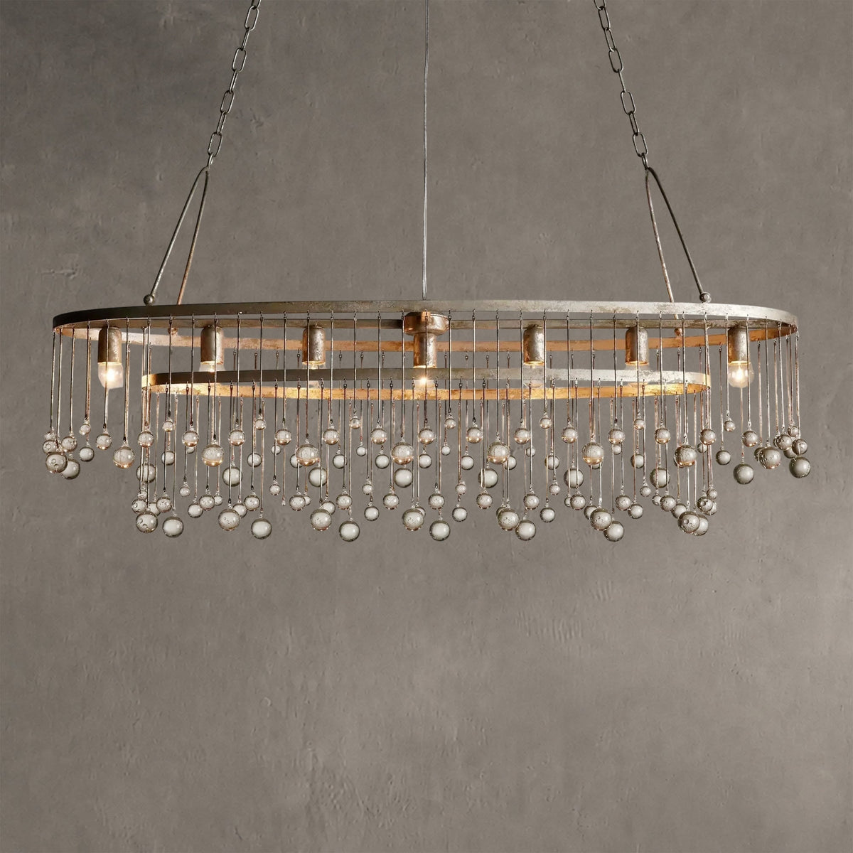 Gembough Oval Crystal Ball 7 Light Chandelier