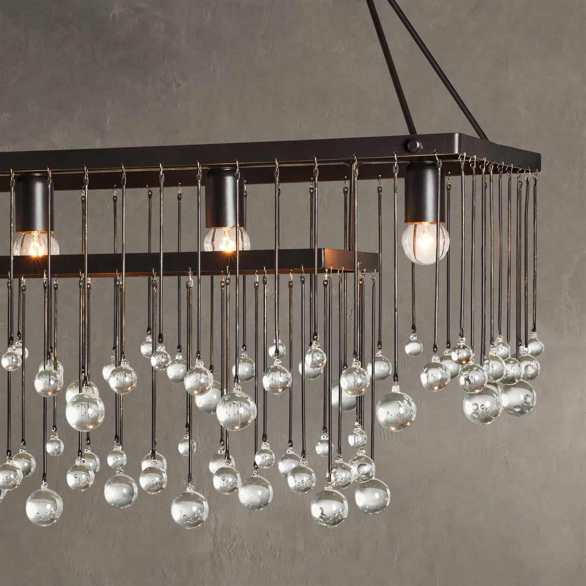 Gembough Crystal Ball Rectangular Chandelier 47'' 60''