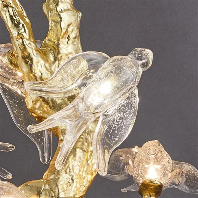 Luxury Bird Staircase Branch Chandelier