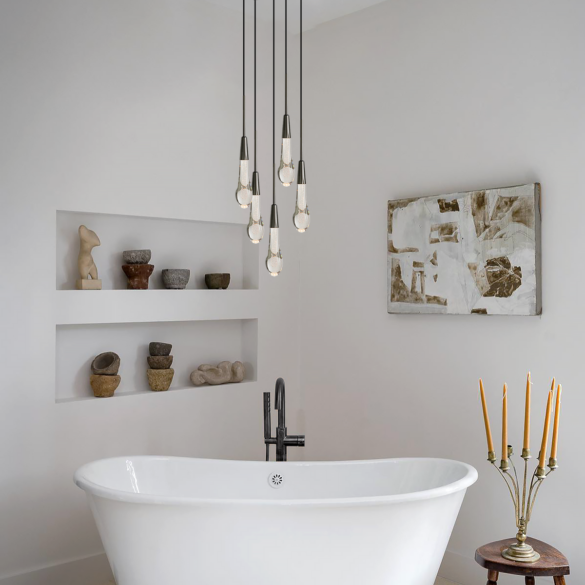 Rillfall Cluster Crystal Pendant 3 Light 5 Light 7Light