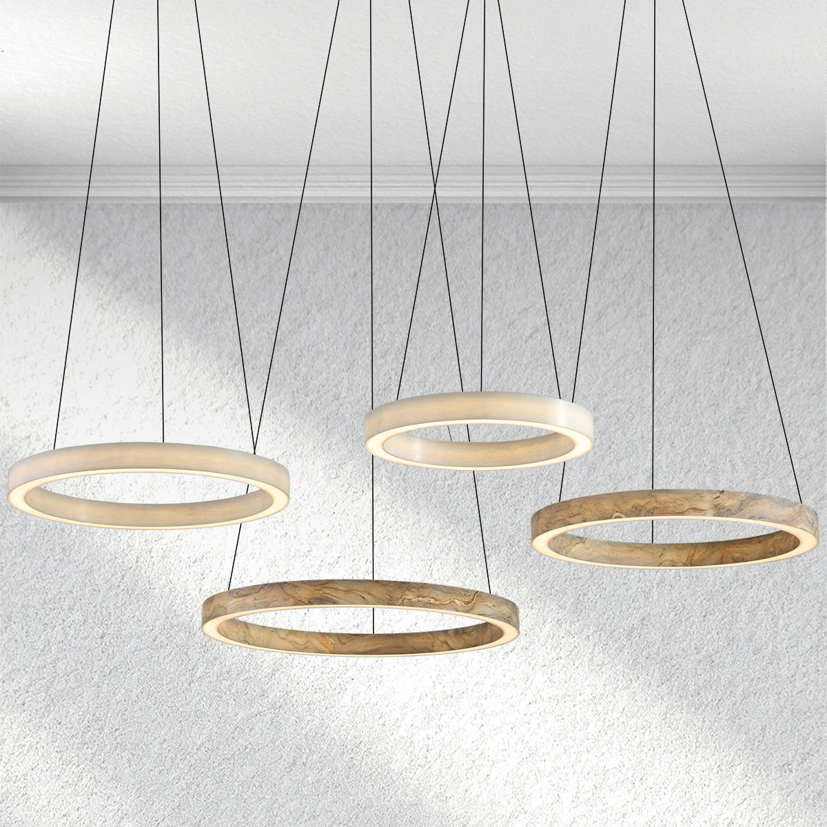 Carey Alabaster StoneGlow Round Chandelier
