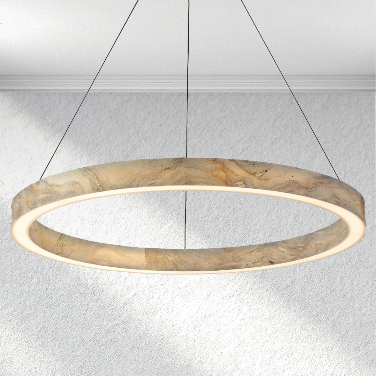 Carey Alabaster StoneGlow Round Chandelier
