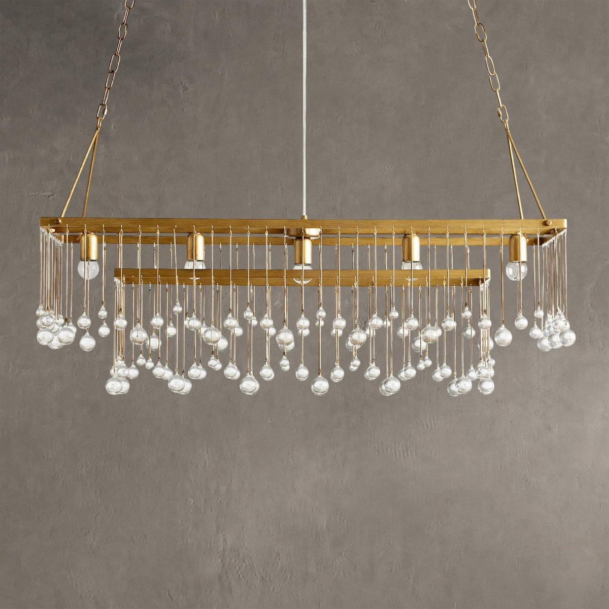 Gembough Crystal Ball Rectangular Chandelier 47'' 60''