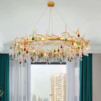 Colorful Crystal Round Branch Chandelier