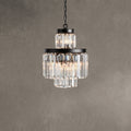 Prismcourt 6-Light Chandelier Faceted Glass Crystals Rustic Iron Frame