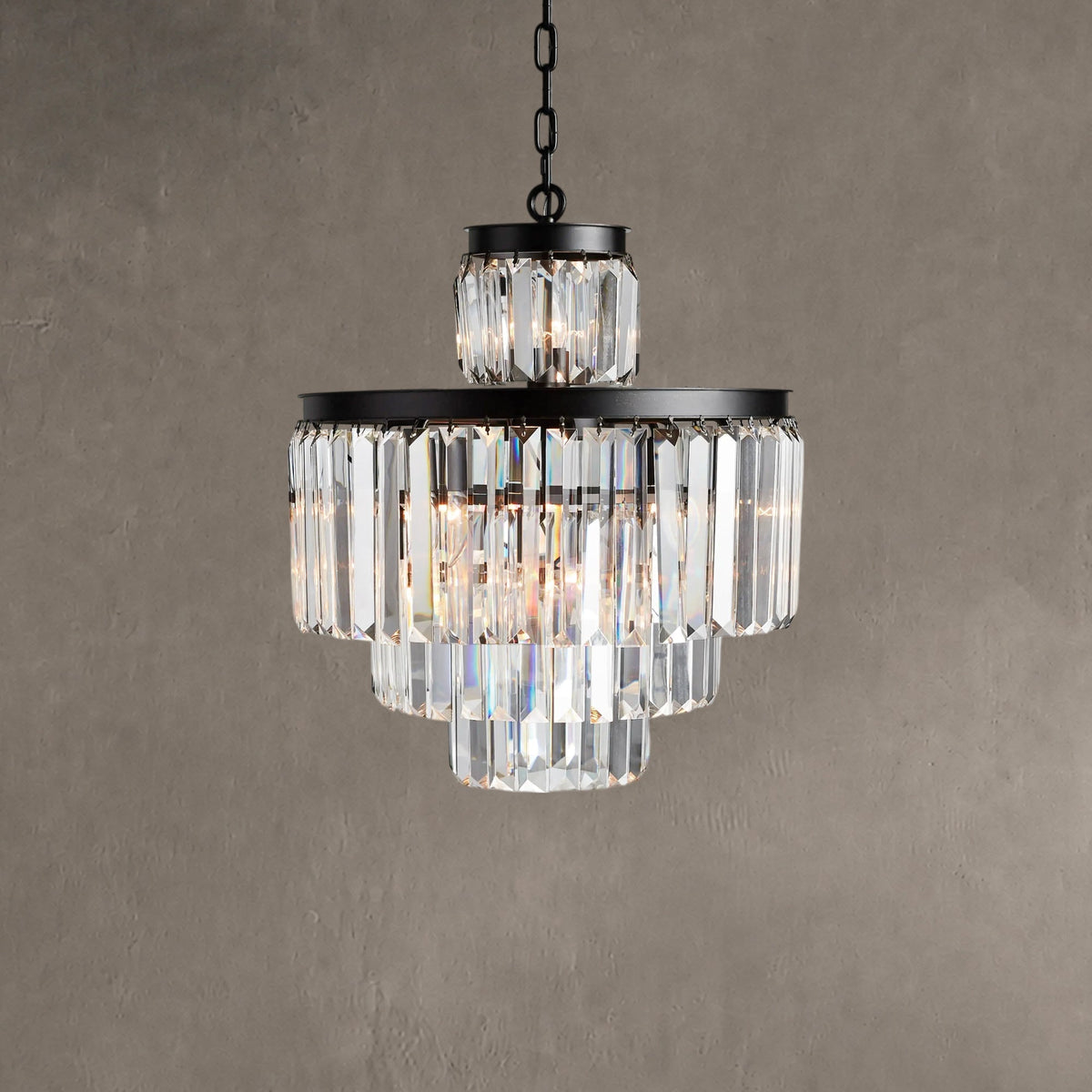 Prismcourt 11-Light Art Deco Chandelier with K9 Glass Crystals