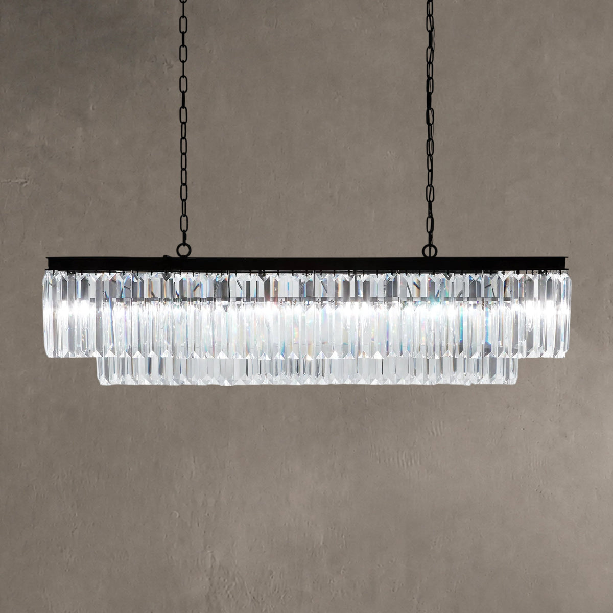 Prismcourt Tiered Rectangular Chandelier